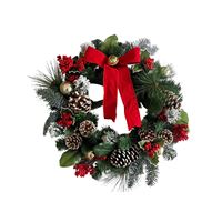 Hometown Holidays 38521 Wreath, PVC, Wire Hook Mounting 6 Pack 