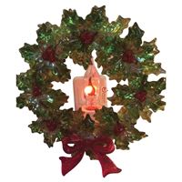 Hometown Holidays 19349 Christmas Specialty Decoration, 4 in H, Wreath Night Light, 80% Plastic, 15% Copper, 5% Glass, Pack of 24 