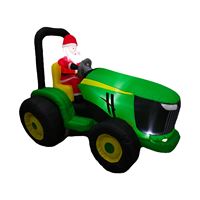 Santa Riding Tractor, Inflatable 6Ft 