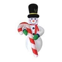 Hometown Holidays 90841 Christmas Inflatable Snowman w/Giftbox, 6 ft H, Nylon, White, Super LED Bulb 