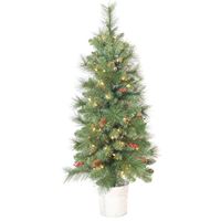 Hometown Holidays 27540 Pre-Lit Tree, 4 ft H, Scotch Pine Family, LE 2 Fusible, Mini Bulb, Clear Light 