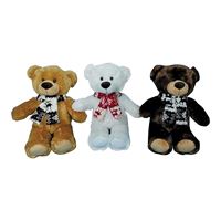 Hometown Holidays 28307/28101 Christmas Bear, Brown/Tan/White, Pack of 12 