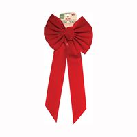 Holidaytrims 7964 Outdoor Bow, 1 in H, Velvet, Red, Pack of 36 