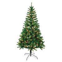 Hometown Holidays 07766 Christmas Tree, 6.5 ft H, Tillamook Family, LE 2 Fusible, Mini Light Bulb, Clear Light 